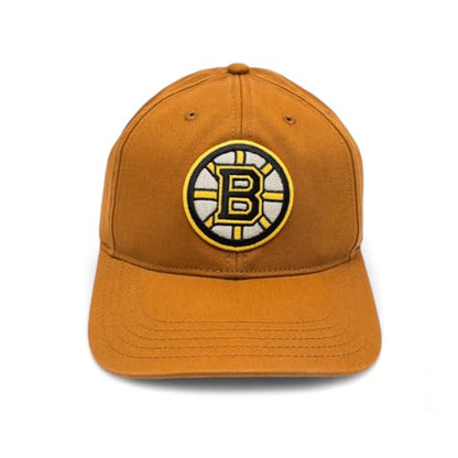 AMERICAN NEEDLE Officially Licensed NHL HEPCAT Strapback Cap, National Hockey League Boston Bruins Team HAT, Hazel Brown, Authentic, New