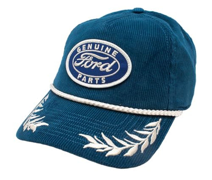 AMERICAN NEEDLE Officially Licensed Ford Motor CO, Genuine Ford Parts, Corduroy Rope HAT, Adjustable, Authentic, New (US, Alpha, One Size, Royal)