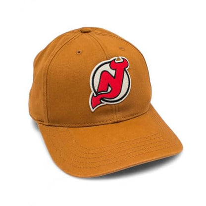 AMERICAN NEEDLE Officially Licensed NHL HEPCAT Strapback Cap, National Hockey League New Jersey Devils Team HAT, Hazel Brown, Authentic, New