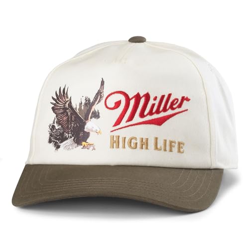 AMERICAN NEEDLE Unisex Miller High Life Beer Twill Roscoe Adjustable Snapback Baseball Hat (23008D-MHL-ISIL)