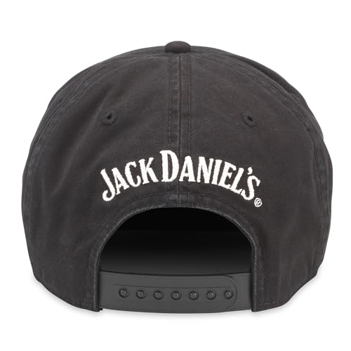 AMERICAN NEEDLE Jack Daniels Whiskey Roscoe Adjustable Snapback Baseball Hat, Black (24009A-JACKD-BLK)