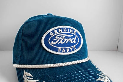 AMERICAN NEEDLE Officially Licensed Ford Motor CO, Genuine Ford Parts, Corduroy Rope HAT, Adjustable, Authentic, New (US, Alpha, One Size, Royal)