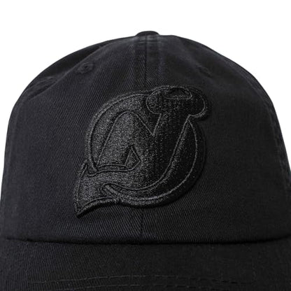 AMERICAN NEEDLE New Jersey Devils NHL Blue Line Tonal Adjustable Dad Cap (Black)
