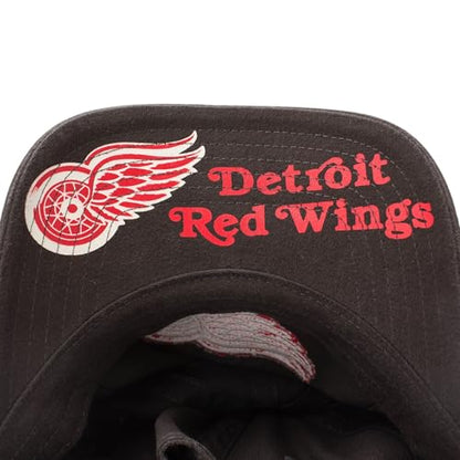 AMERICAN NEEDLE NHL Detroit Red Wings Hockey Team New Raglan Adjustable Baseball Hat, Black (36672B-DRW-BLK)