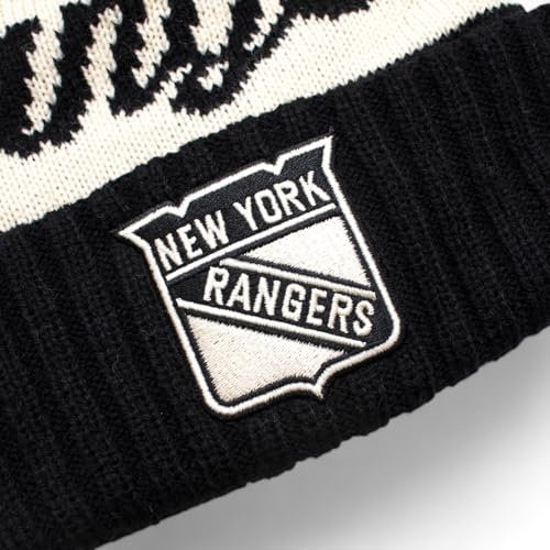 AMERICAN NEEDLE Officially Licensed NHL Adeline Pom Knit Beanie, New York Rangers Winter Hat, Authentic, New