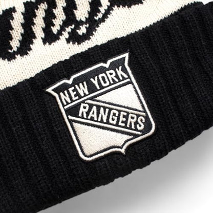 AMERICAN NEEDLE Officially Licensed NHL Adeline Pom Knit Beanie, New York Rangers Winter Hat, Authentic, New