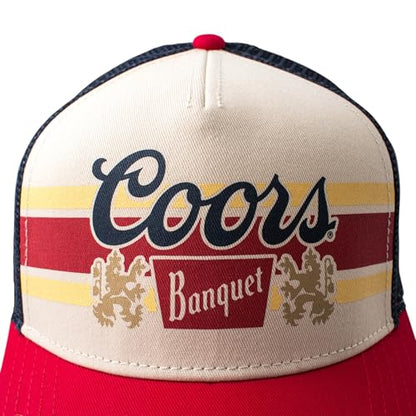 AMERICAN NEEDLE Coors Beer Sinclair Adjustable Snapback Trucker Baseball Hat Navy Ivory Red