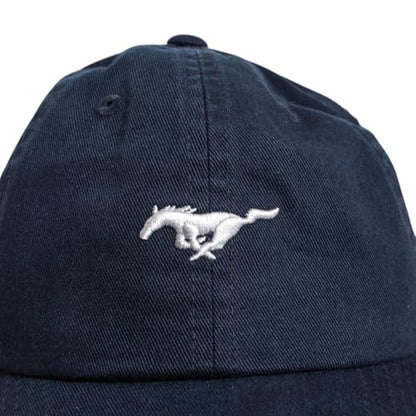 AMERICAN NEEDLE Micro Slouch Casual Baseball Dad Hat Ford Mustang, Navy Blue (FORD-1705B)