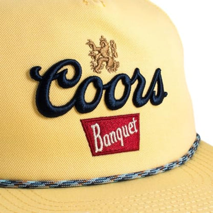 AMERICAN NEEDLE Officially Licensed COORS Beer Snapback Rope HAT, Light Yellow Authentic, New