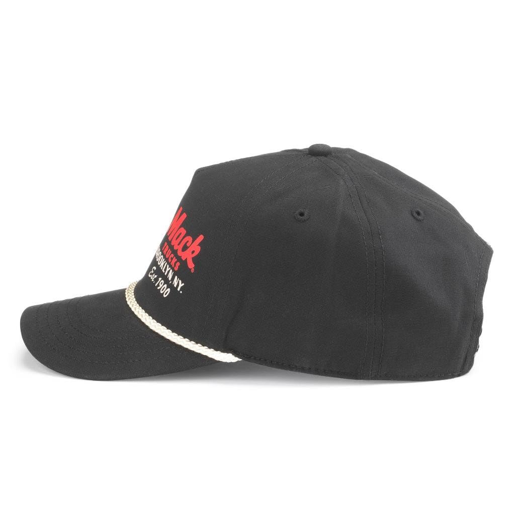 AMERICAN NEEDLE Unisex Mack Trucks Canvas Cappy Adjustable Snapback Baseball Hat (23005A-MACKT-BLK)