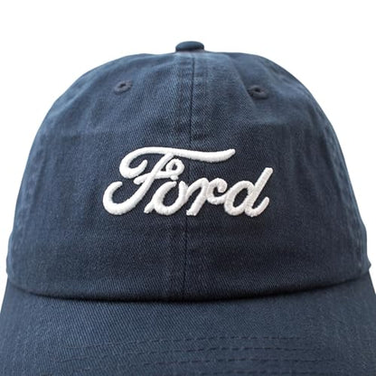 AMERICAN NEEDLE Ford Motor Co Classic Script Baseball Hat, Navy Blue, PI010A Adjustable New