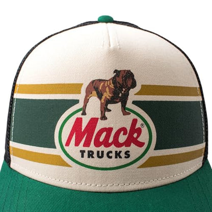 AMERICAN NEEDLE Sinclair Mack Trucks Adjustable Snapback Trucker Baseball Hat Black Ivory Emerald