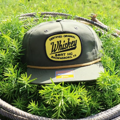 WHISKEY BENT HAT CO. Certified Original Whiskey Bent Patch Adjustable Snapback Hat (US, Alpha, One Size, One Size, Green -Sarge-)