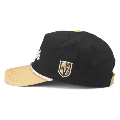 AMERICAN NEEDLE Vegas Golden Knights NHL Roscoe Adjustable Snapback Baseball Hat (23008A-VGK-BLKH)