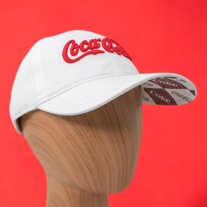 AMERICAN NEEDLE Coca-Cole New Raglan Adjustable Buckle Strap Baseball Dad Hat, White (COKE-1915B-WHT)