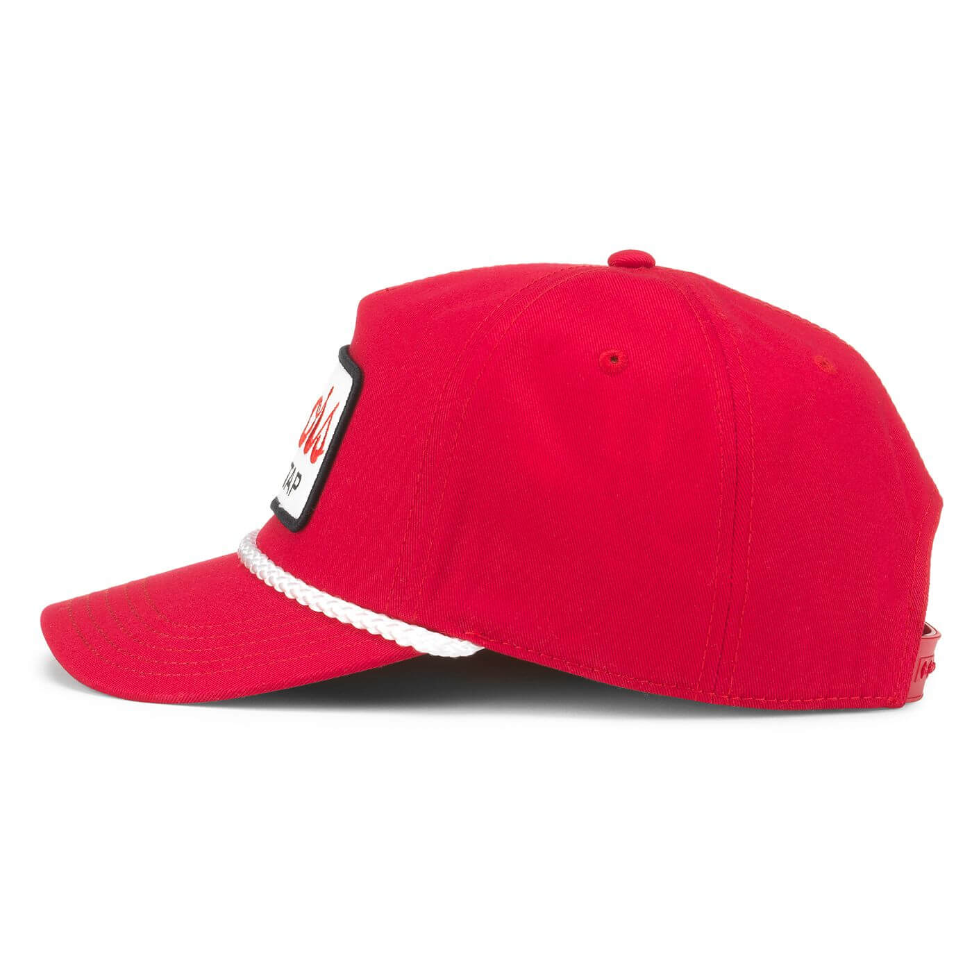 Coors On Tap Rope Hat: Red/White Snapback Trucker Hat | Beer Brands Side