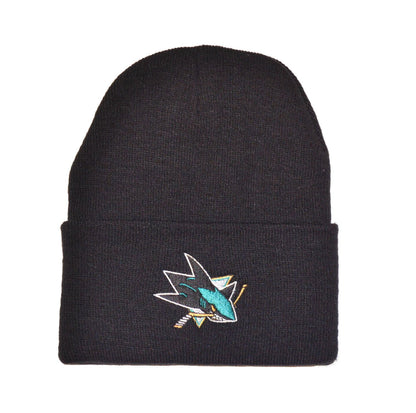 AMERICAN NEEDLE San Jose Sharks NHL Cuffed Knit Beanie Cap (21019B-SJS-BLK)