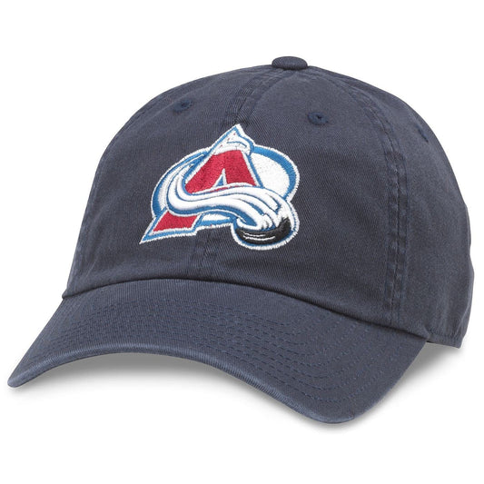 AMERICAN NEEDLE Colorado Avalanche Blue Line Team Logo Adjustable Strapback Hat (Navy)