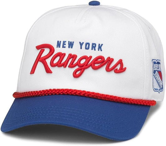AMERICAN NEEDLE New York Rangers NHL Roscoe Adjustable Snapback Baseball Hat (23008A-NYR-WHRO)