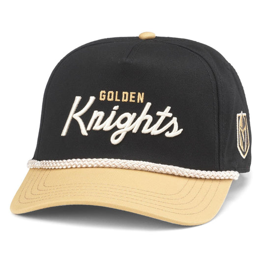 AMERICAN NEEDLE Vegas Golden Knights NHL Roscoe Adjustable Snapback Baseball Hat (23008A-VGK-BLKH)