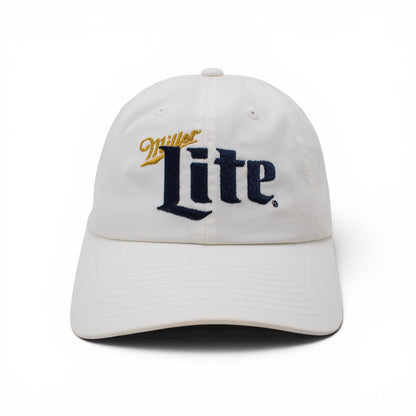 AMERICAN NEEDLE Officially Licensed Miller Lite Ballpark Slouch Strapback Adjustable Beer Hat, PI020A, Snow White, Authentic OSFA New