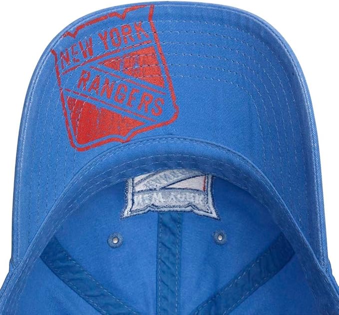 New York Rangers Hats: Faded Blue Snapback Dad Hat | NHL