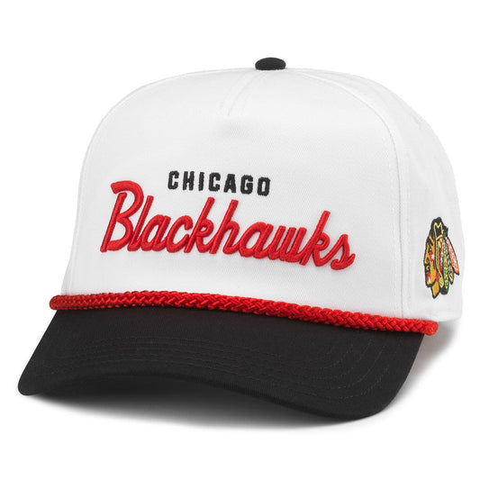 AMERICAN NEEDLE Chicago Blackhawks NHL Roscoe Adjustable Snapback Baseball Hat (23008A-CBH-WHBL)