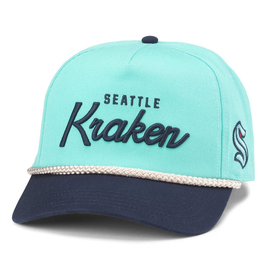 AMERICAN NEEDLE Seattle Kraken NHL Roscoe Adjustable Snapback Baseball Hat (23008A-SEK-TBNV)