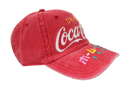 AMERICAN NEEDLE Coca Cola Carter Washed Slouch Adjustable Buckle Hat (COKE-1911A-RED)