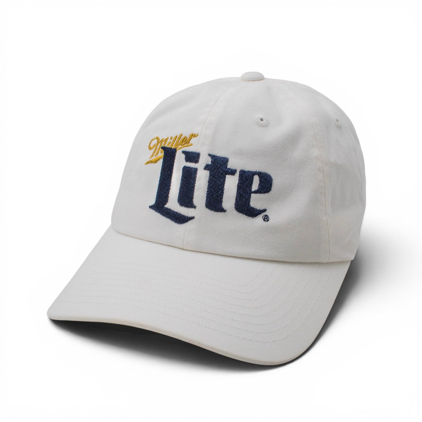 AMERICAN NEEDLE Officially Licensed Miller Lite Ballpark Slouch Strapback Adjustable Beer Hat, PI020A, Snow White, Authentic OSFA New