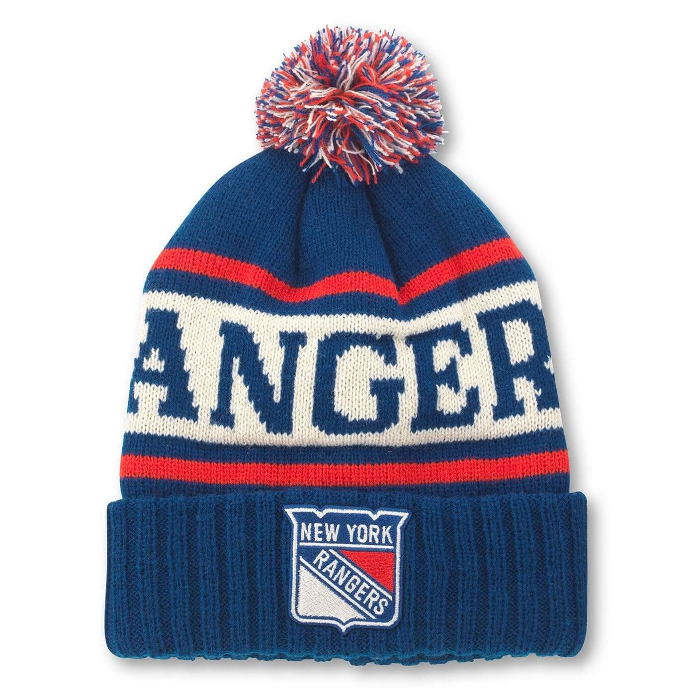 AMERICAN NEEDLE New York Rangers NHL Pillow Line Knit Beanie Cap (23012A-NYR-ROIR)