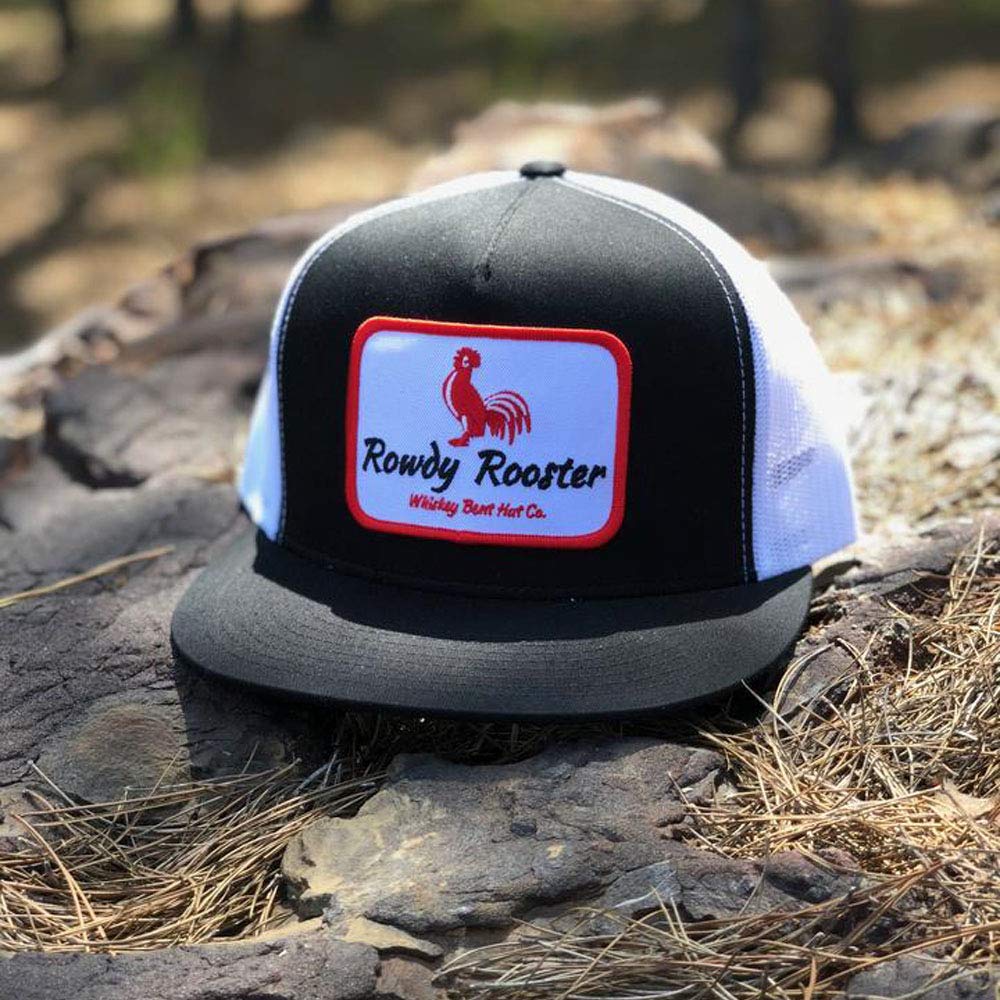 WHISKEY BENT HAT CO. Rowdy Rooster Adjustable Hat (Black/White)