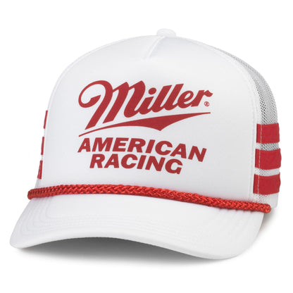 AMERICAN NEEDLE Miller High Life Beer Talladega Adjustable Snapback Baseball Hat, White (24003A-MHL-WHT)