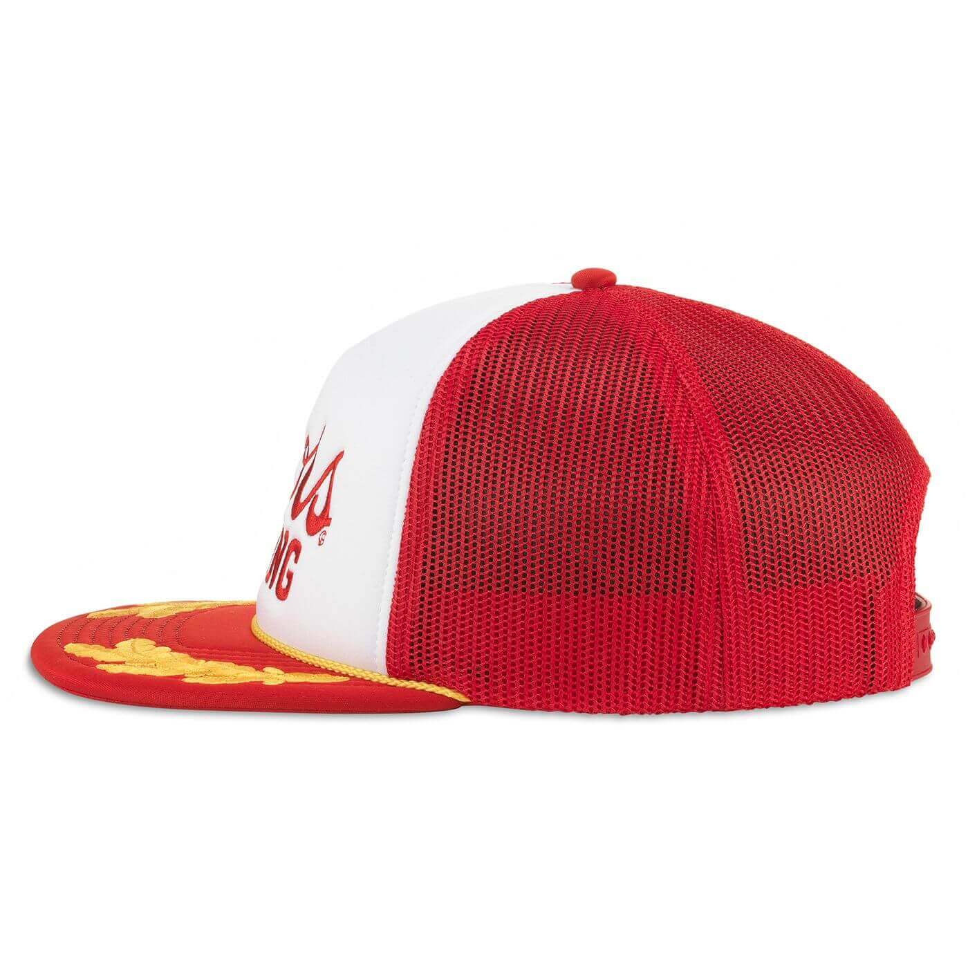 Coors Racing Hat: Red/White/Gold Snapback Foam Trucker Hat | Beer Brands side