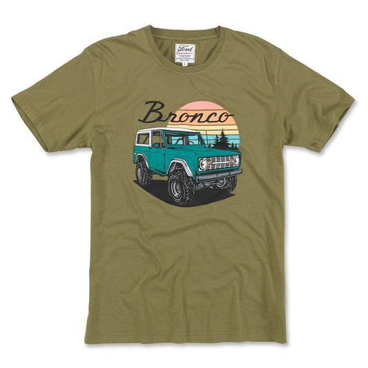 Ford Bronco Retro Brass Tacks T-Shirt, Olive, Men's