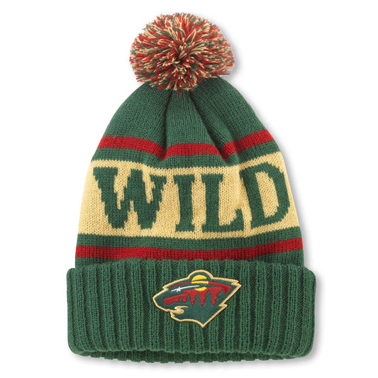 AMERICAN NEEDLE Minnesota Wild NHL Pillow Line Knit Beanie (23012A-MNW-DGI)