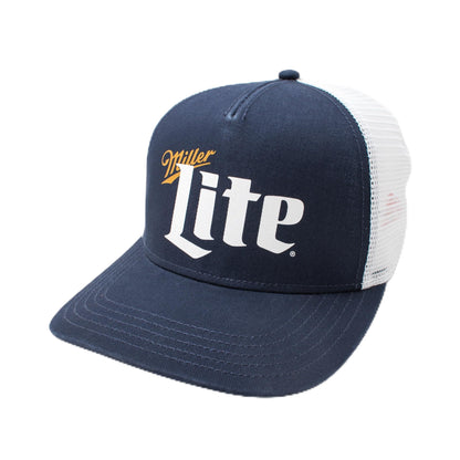 AMERICAN NEEDLE Miller Lite Beer Sinclair Adjustable Snapback Baseball Hat, Unisex, White/Navy