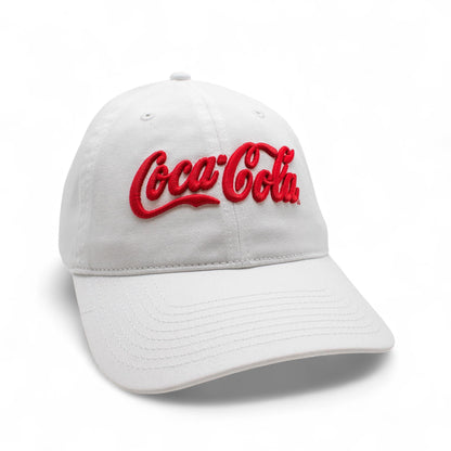 AMERICAN NEEDLE Coca-Cole New Raglan Adjustable Buckle Strap Baseball Dad Hat, White (COKE-1915B-WHT)