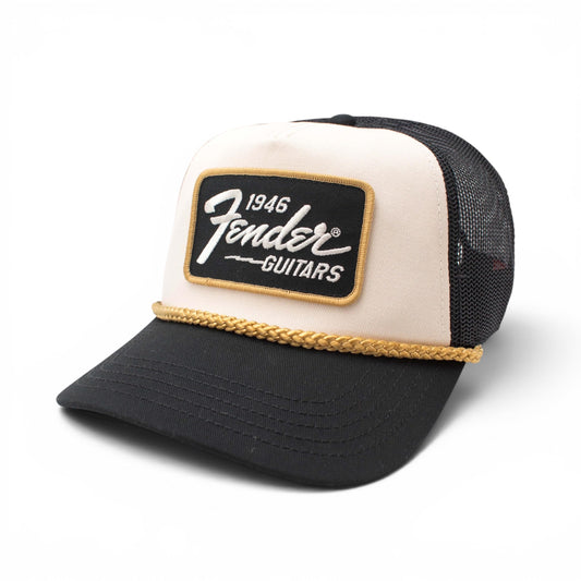 AMERICAN NEEDLE Officially Licensed Fender Guitar Roscoe Rope Hat Patch Trucker, Adjustable Snapback, New Multi