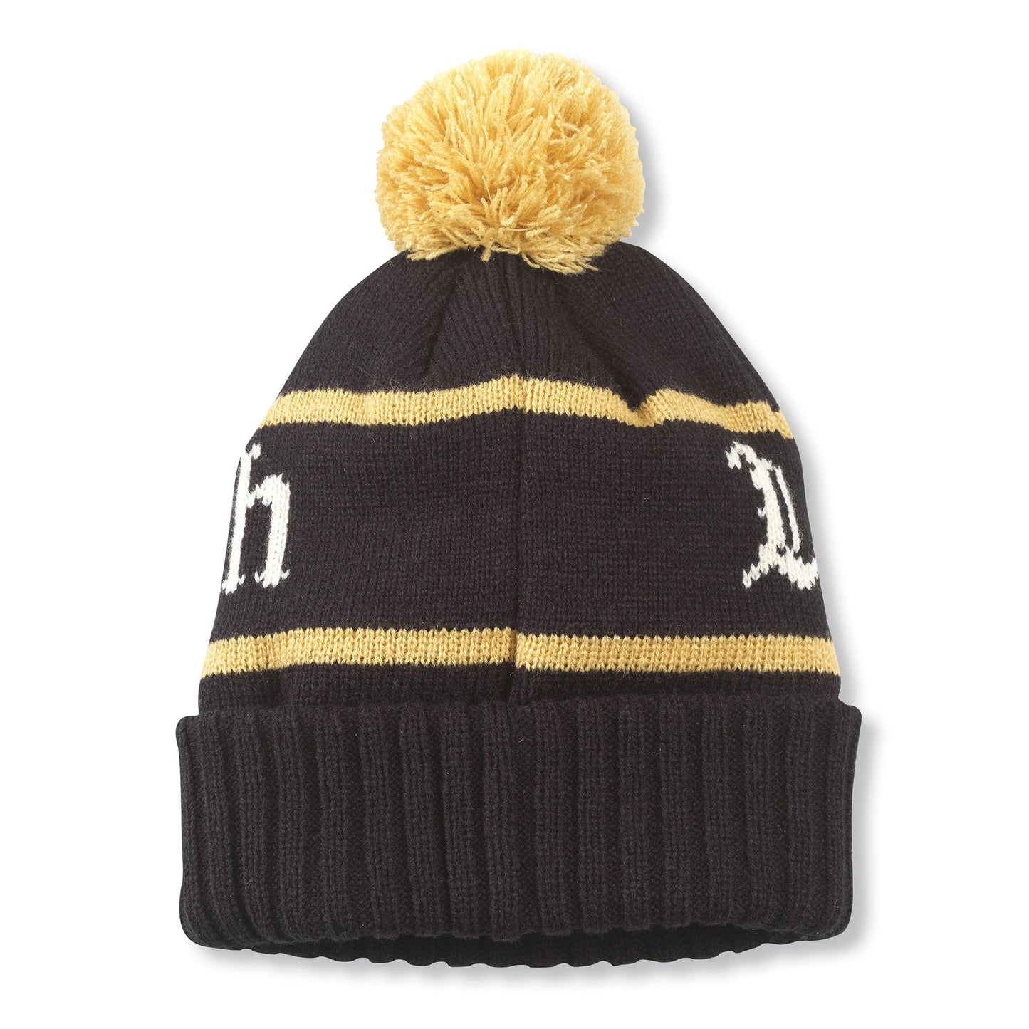 AMERICAN NEEDLE Unisex Liquid Death Pillow Line Knit Pom Beanie (23012A-LDEATH-BLGL) Black/Gold