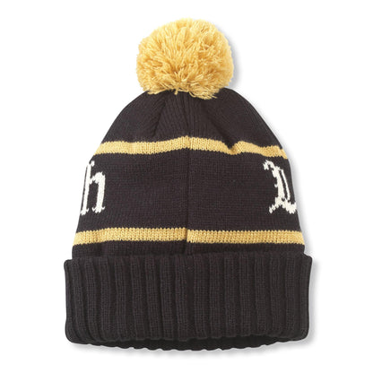 AMERICAN NEEDLE Unisex Liquid Death Pillow Line Knit Pom Beanie (23012A-LDEATH-BLGL) Black/Gold