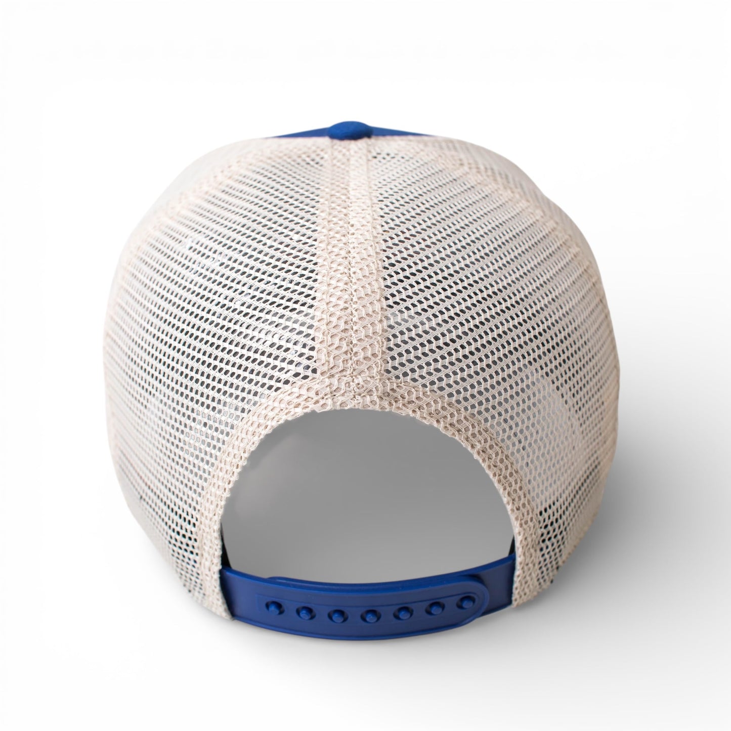 AMERICAN NEEDLE Hamm's Beer Valin Adjustable Snapback Trucker Baseball Hat, Ivory White/Royal