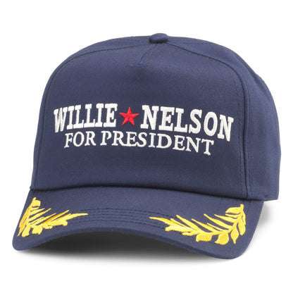 AMERICAN NEEDLE Willie Nelson Club Captain Adjustable Snapback Baseball Hat, Navy (24002A-WNELSON-NAVY)