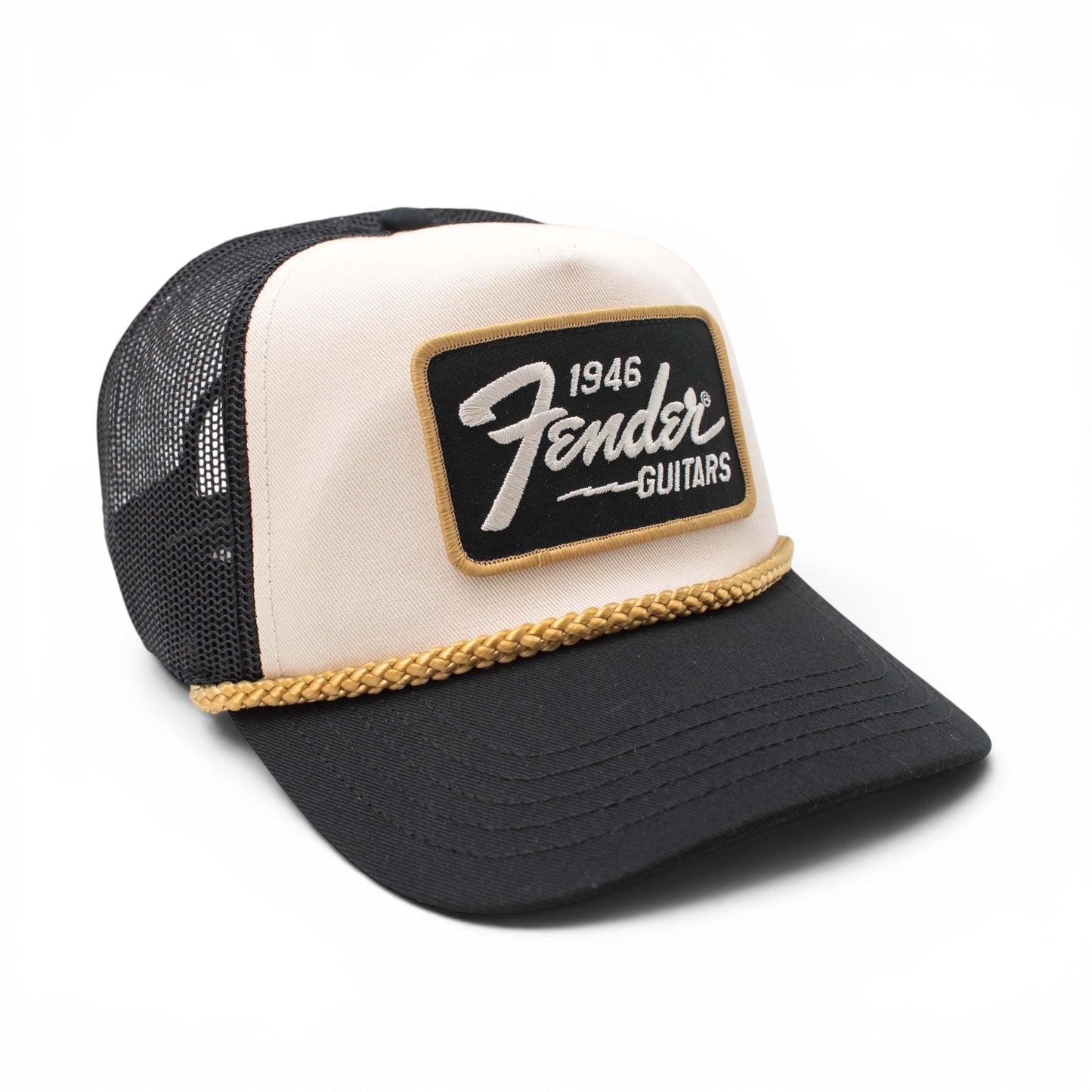 AMERICAN NEEDLE Officially Licensed Fender Guitar Roscoe Rope Hat Patch Trucker, Adjustable Snapback, New Multi