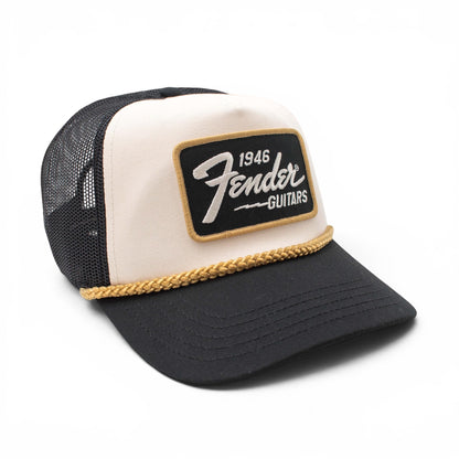 AMERICAN NEEDLE Officially Licensed Fender Guitar Roscoe Rope Hat Patch Trucker, Adjustable Snapback, New Multi