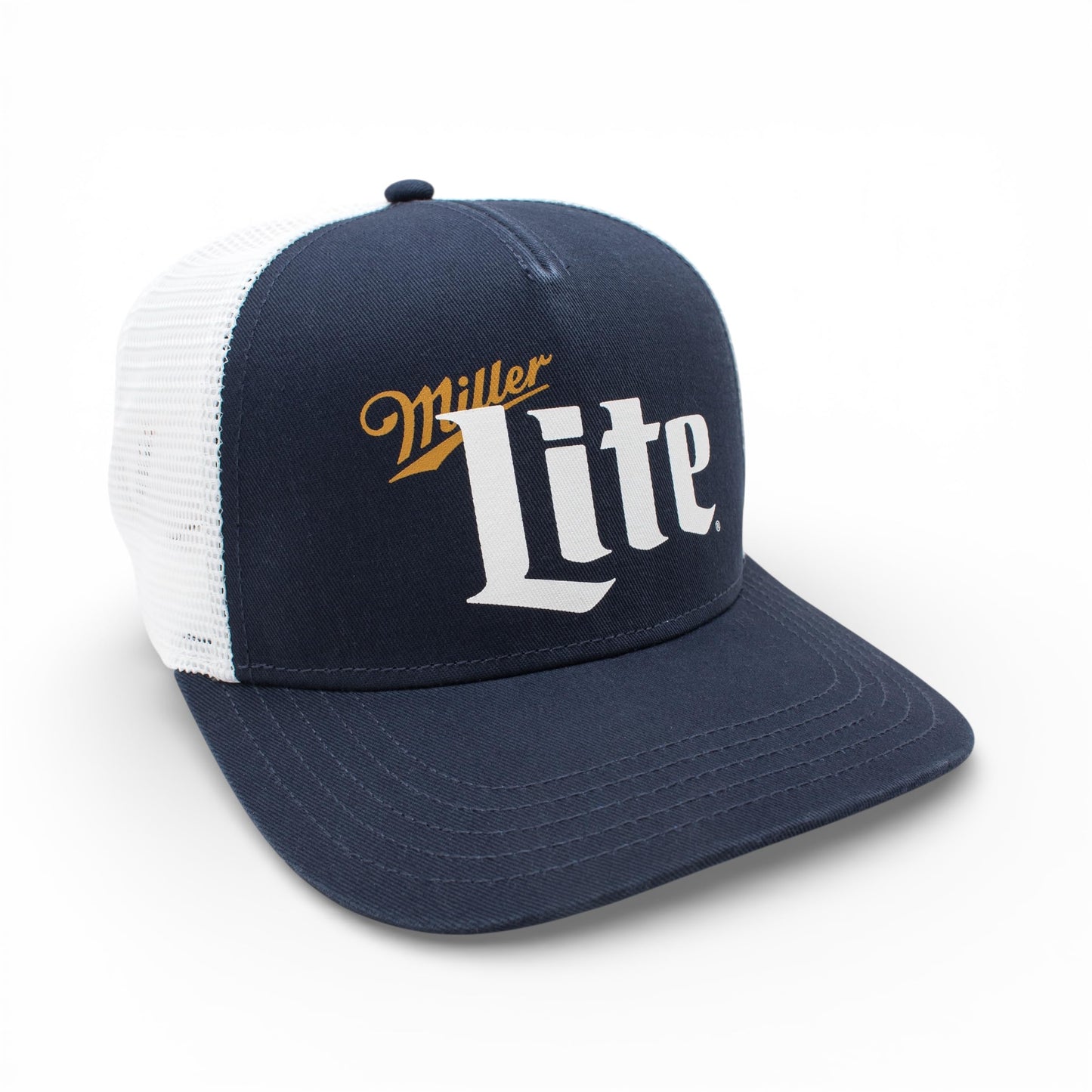 AMERICAN NEEDLE Miller Lite Beer Sinclair Adjustable Snapback Baseball Hat, Unisex, White/Navy