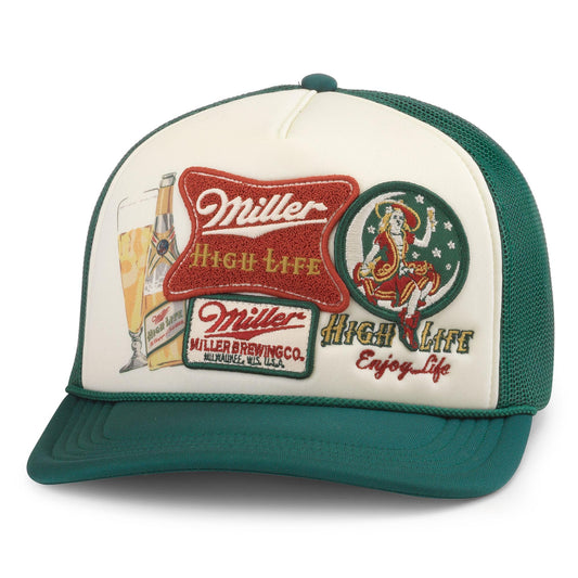AMERICAN NEEDLE Unisex Miller High Life Beer Roscoe Iconic Foamy Adjustable Snapback Baseball Hat (25008A-MHL-DGIV)
