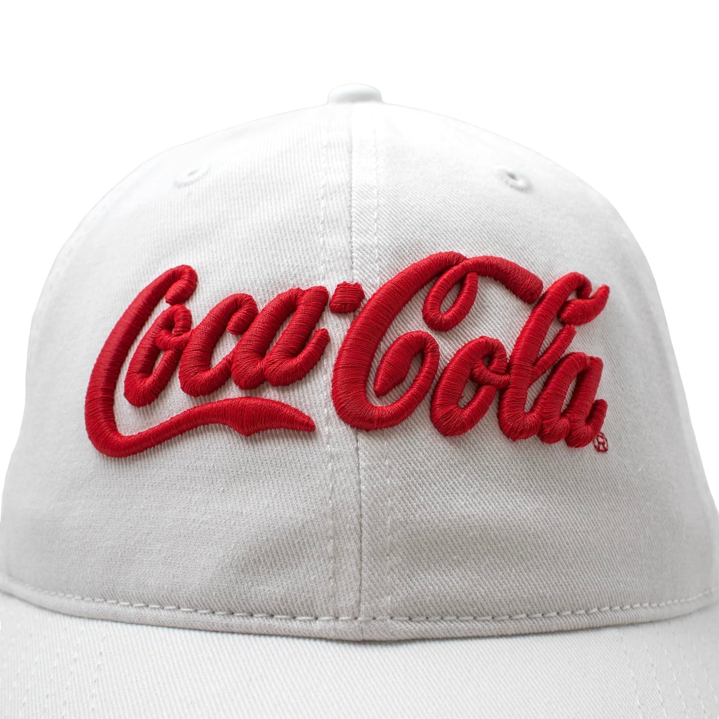 AMERICAN NEEDLE Coca-Cole New Raglan Adjustable Buckle Strap Baseball Dad Hat, White (COKE-1915B-WHT)