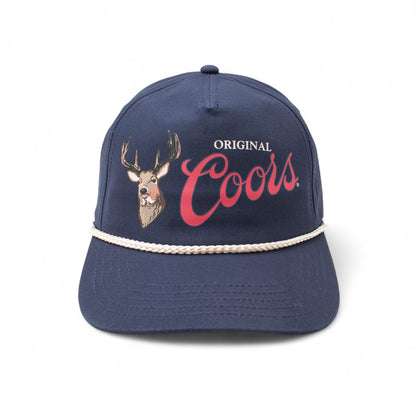 AMERICAN NEEDLE Coors Beer Canvas Cappy Adjustable Snapback Baseball Trucker Hat (23005C-COORS-NVY)