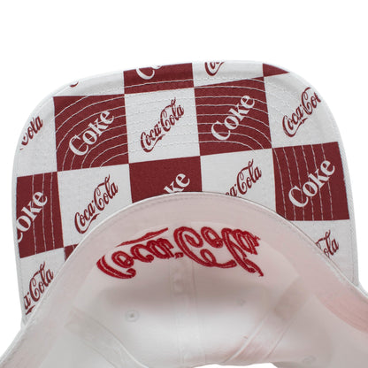 AMERICAN NEEDLE Coca-Cole New Raglan Adjustable Buckle Strap Baseball Dad Hat, White (COKE-1915B-WHT)